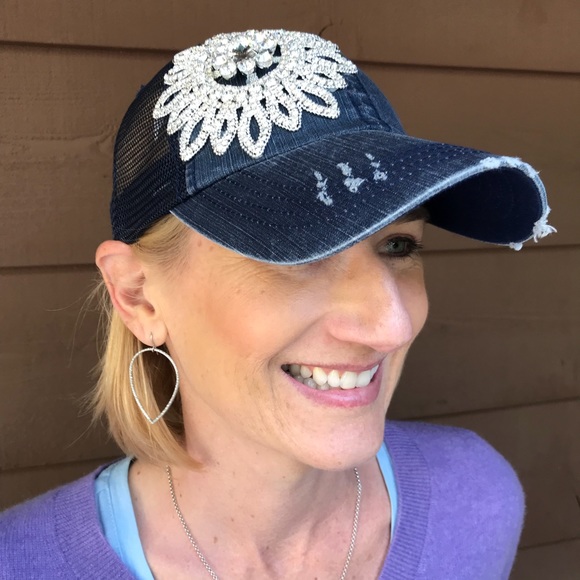 Handmade Trendy Blinged OUT ladies hat - Picture 3 of 4